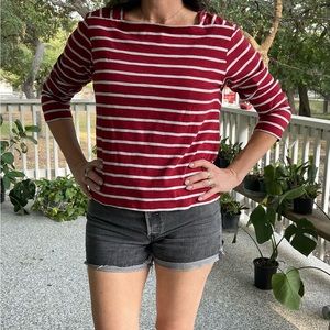 NWOT Levi’s Square Boat Neck Sailor long sleeved thick cotton tee shirt